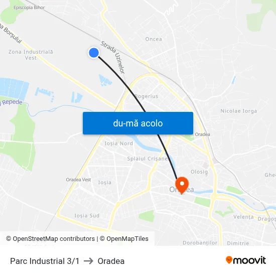 Harta de Parc Industrial 3/1 către Oradea