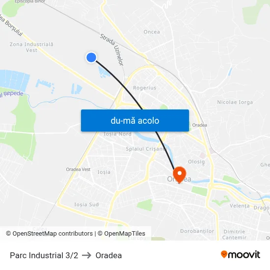 Harta de Parc Industrial 3/2 către Oradea