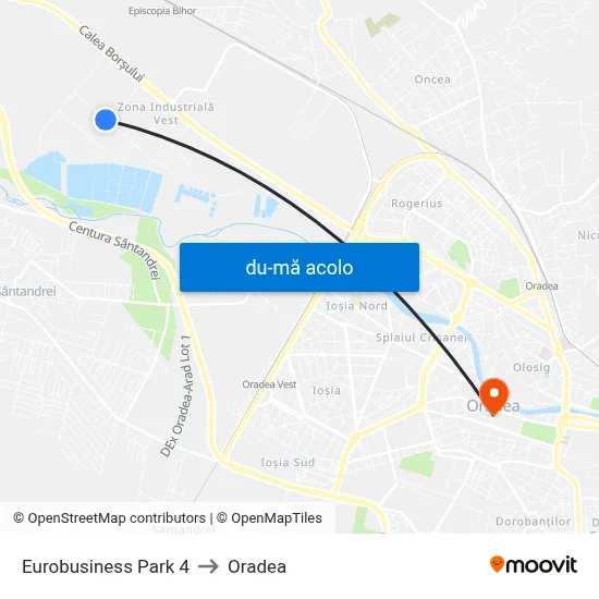 Harta de Eurobusiness Park 4 către Oradea