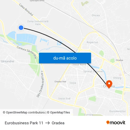 Harta de Eurobusiness Park 11 către Oradea