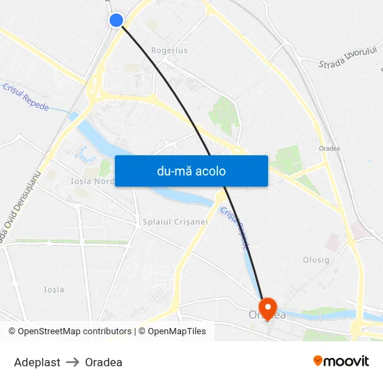 Harta de Adeplast către Oradea