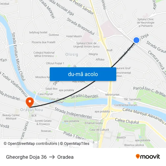 Harta de Gheorghe Doja 36 către Oradea