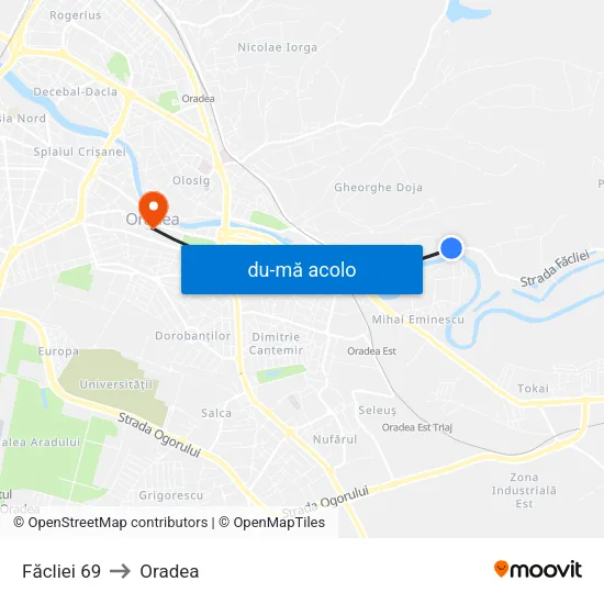 Harta de Făcliei 69 către Oradea