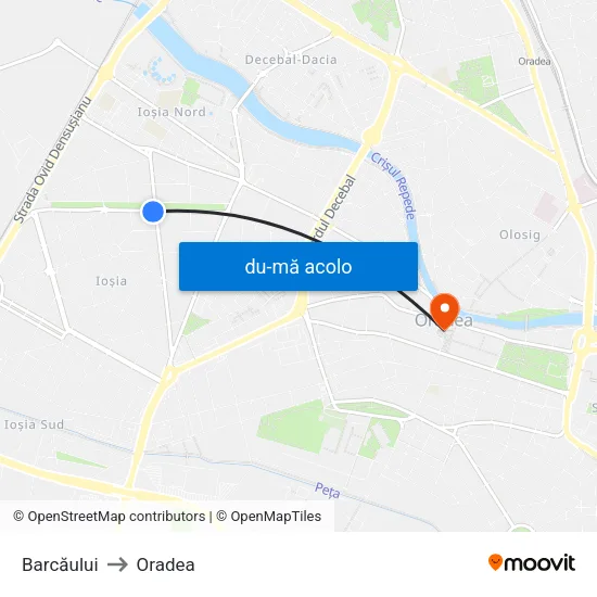Harta de Barcăului către Oradea
