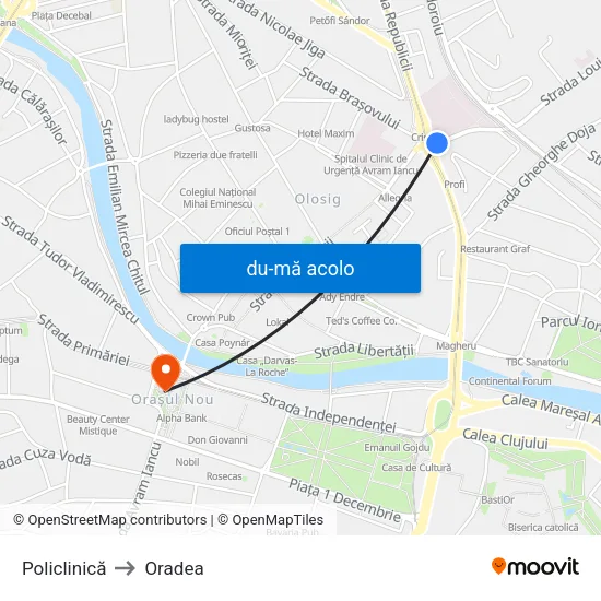 Harta de Policlinică către Oradea