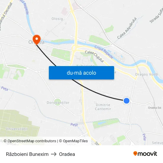 Harta de Războieni Bunexim către Oradea