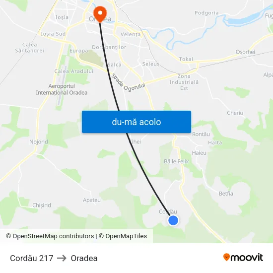 Harta de Cordău 217 către Oradea