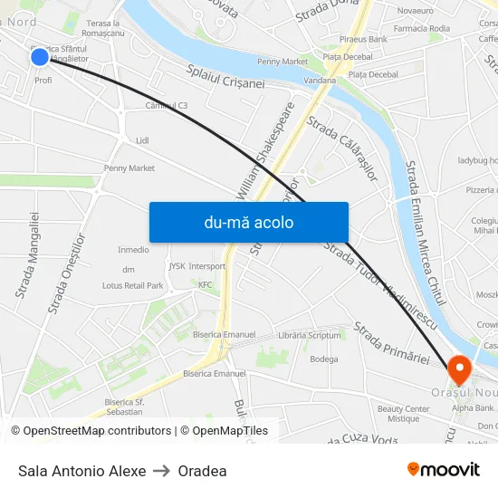 Harta de Sala Antonio Alexe către Oradea