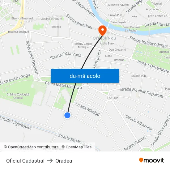 Harta de Oficiul Cadastral către Oradea