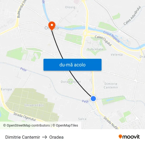 Harta de Dimitrie Cantemir către Oradea