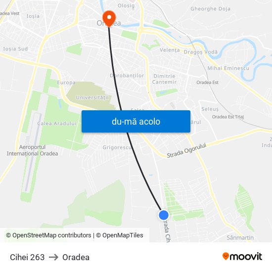 Harta de Cihei 263 către Oradea
