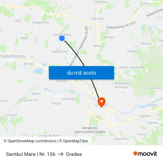 Harta de Santăul Mare | Nr. 106 către Oradea