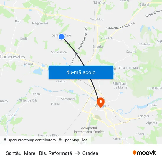 Harta de Santăul Mare | Bis. Reformată către Oradea