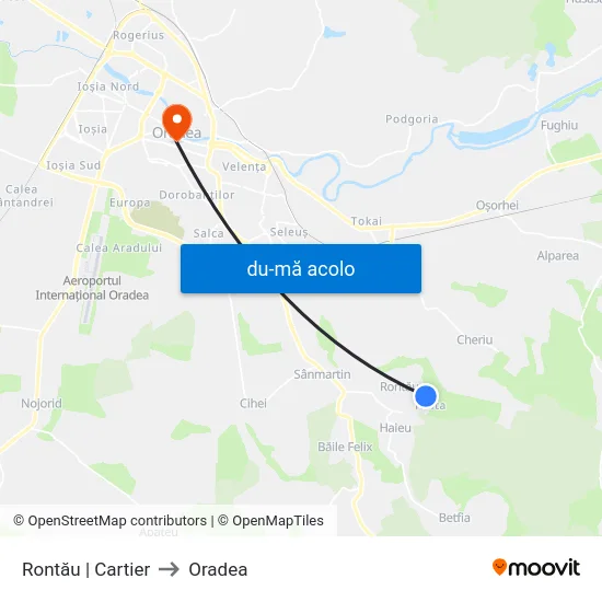 Harta de Rontău | Cartier către Oradea