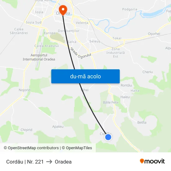 Harta de Cordău | Nr. 221 către Oradea