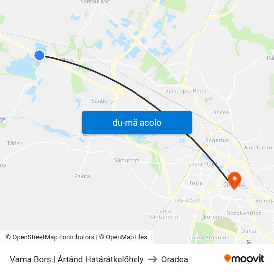 Harta de Vama Borș | Ártánd Határátkelőhely către Oradea