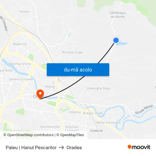 Harta de Paleu | Hanul Pescarilor către Oradea
