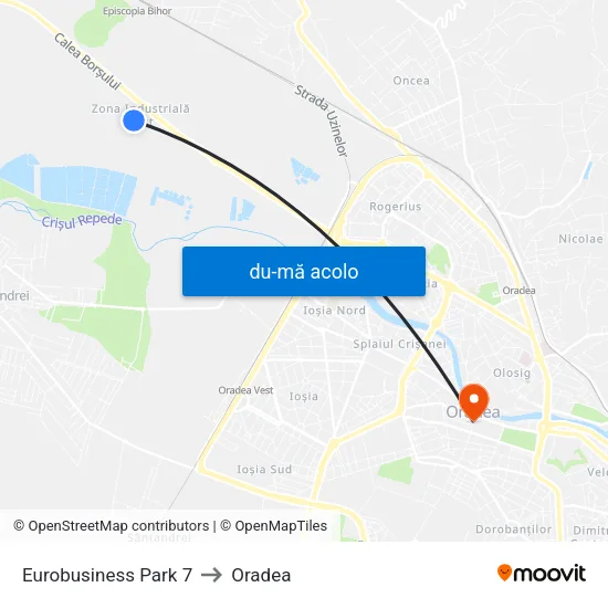 Harta de Eurobusiness Park 7 către Oradea