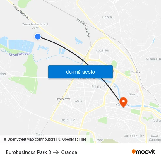 Harta de Eurobusiness Park 8 către Oradea