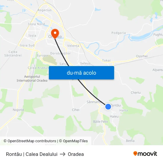 Harta de Rontău | Calea Dealului către Oradea