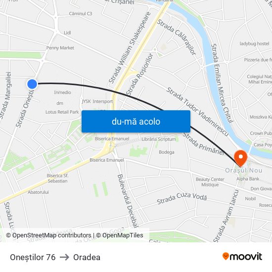Harta de Oneștilor 76 către Oradea