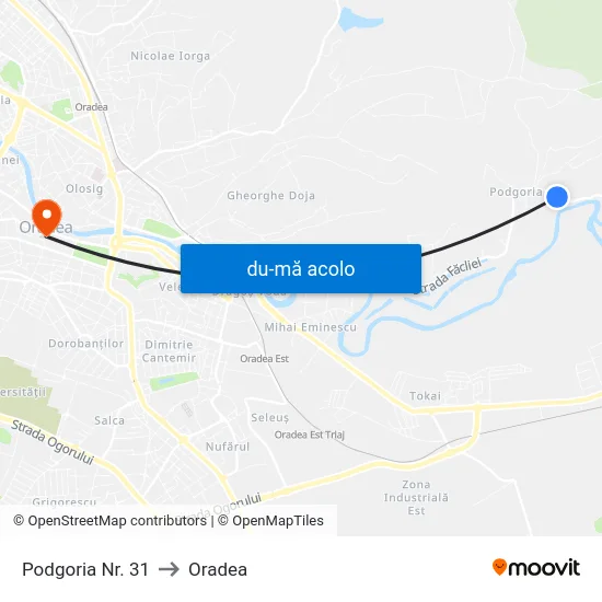 Harta de Podgoria Nr. 31 către Oradea