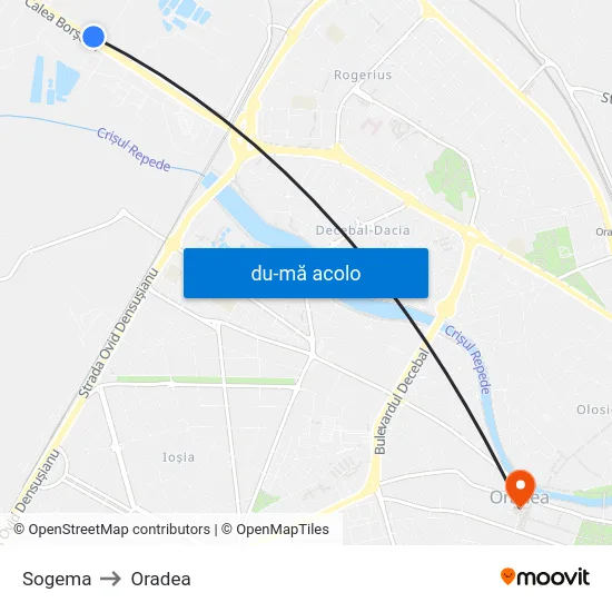 Harta de Sogema către Oradea