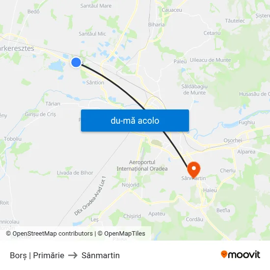 Harta de Borș | Primărie către Sânmartin