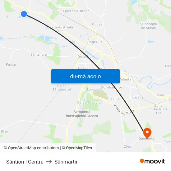 Harta de Sântion | Centru către Sânmartin