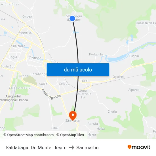 Harta de Săldăbagiu De Munte | Ieșire către Sânmartin