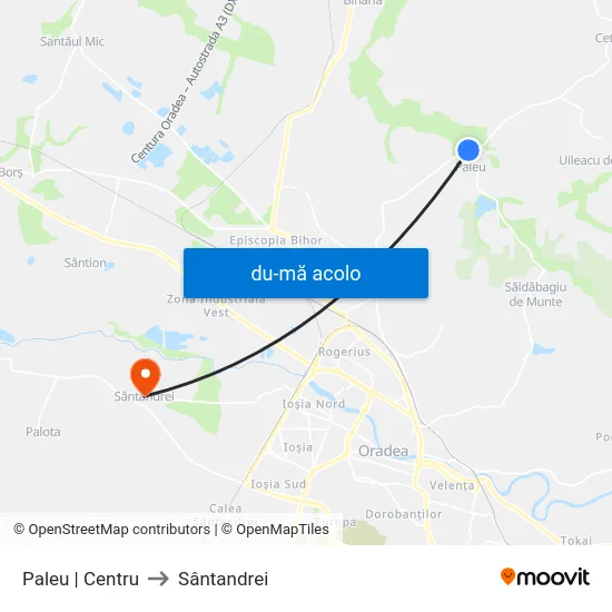 Harta de Paleu | Centru către Sântandrei