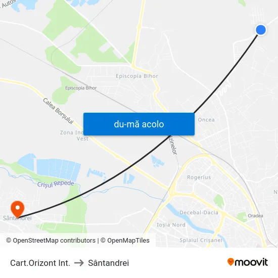 Harta de Cart.Orizont Int. către Sântandrei