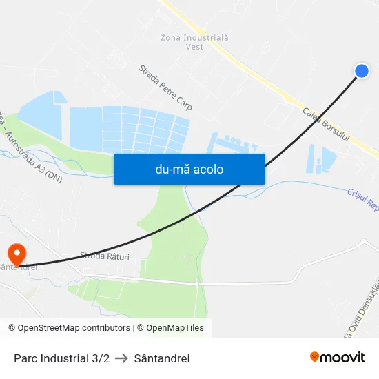 Harta de Parc Industrial 3/2 către Sântandrei