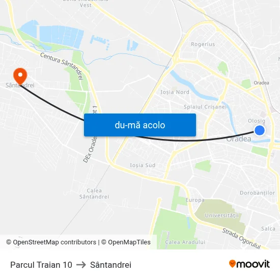 Harta de Parcul Traian 10 către Sântandrei