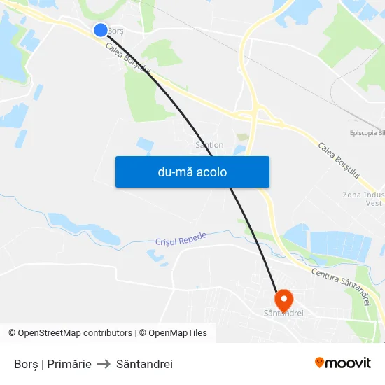 Harta de Borș | Primărie către Sântandrei