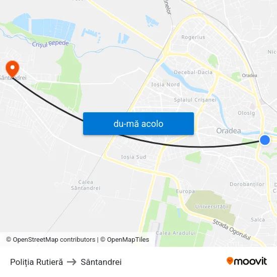 Harta de Poliția Rutieră către Sântandrei