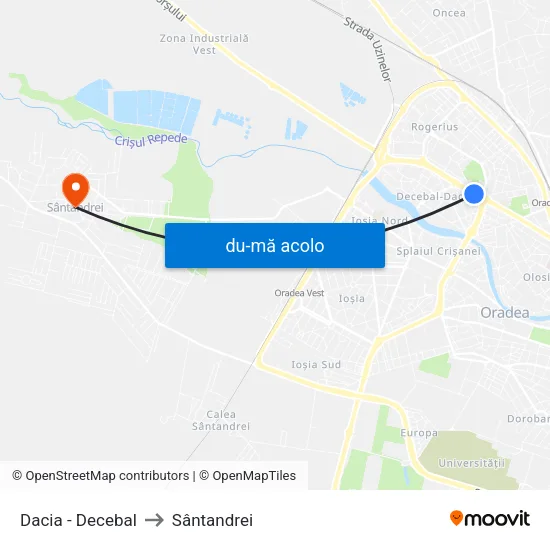 Harta de Dacia - Decebal către Sântandrei