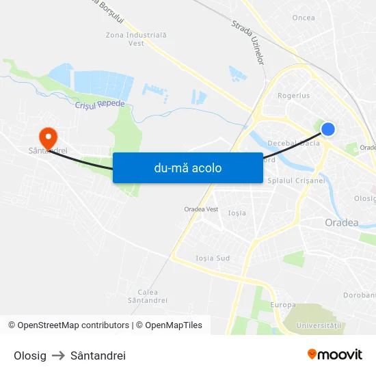 Harta de Olosig către Sântandrei