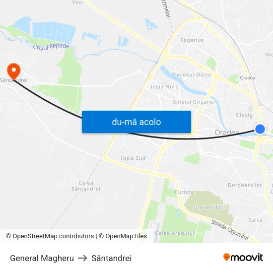 Harta de General Magheru către Sântandrei