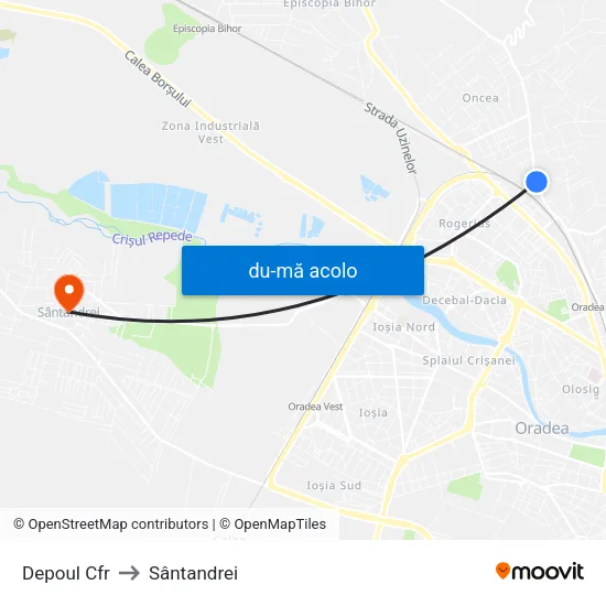 Harta de Depoul Cfr către Sântandrei
