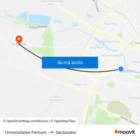 Harta de Universitatea Partium către Sântandrei