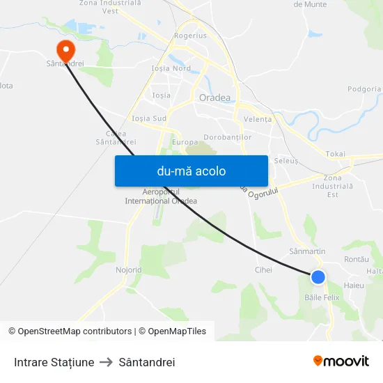 Harta de Intrare Stațiune către Sântandrei