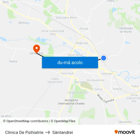 Harta de Clinica De Psihiatrie către Sântandrei