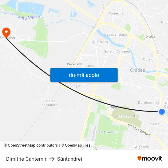 Harta de Dimitrie Cantemir către Sântandrei
