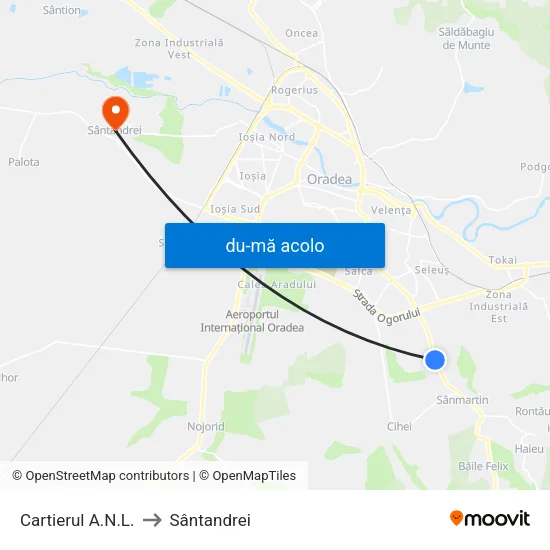 Harta de Cartierul A.N.L. către Sântandrei
