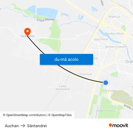 Harta de Auchan către Sântandrei