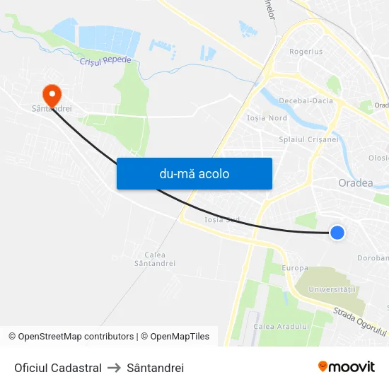 Harta de Oficiul Cadastral către Sântandrei