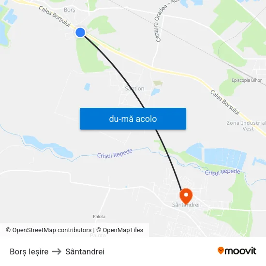 Harta de Borș Ieșire către Sântandrei