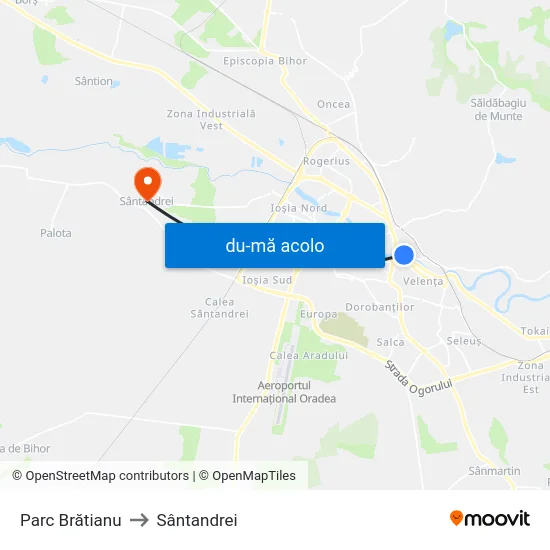Harta de Parc Brătianu către Sântandrei