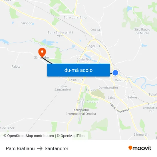 Harta de Parc Brătianu către Sântandrei